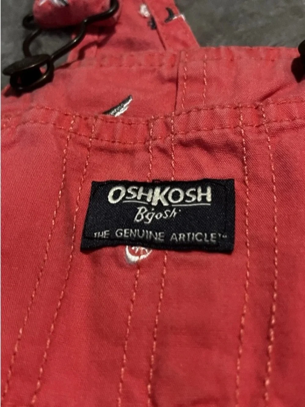 OshKosh B’gosh Vestbak Shorts Overalls Baby Shark Salmon Pink 6 Months
